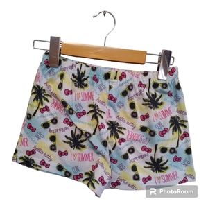 HELLO KITTY Girls Tropical Print Summer Sleep Shorts Size Medium